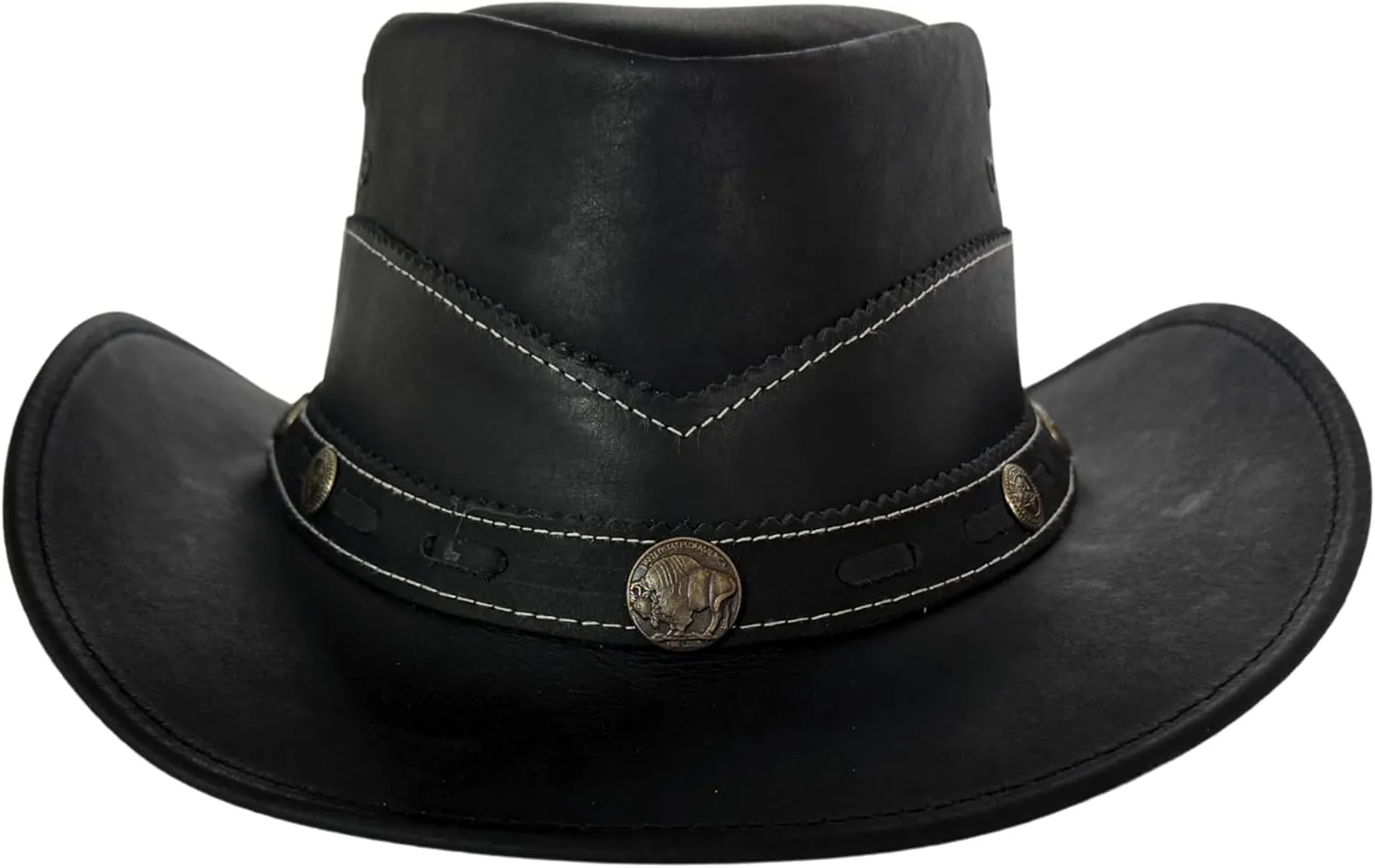 Premium Handcrafted Leather Cowboy Hat with Adjustable String - Classic Western Style