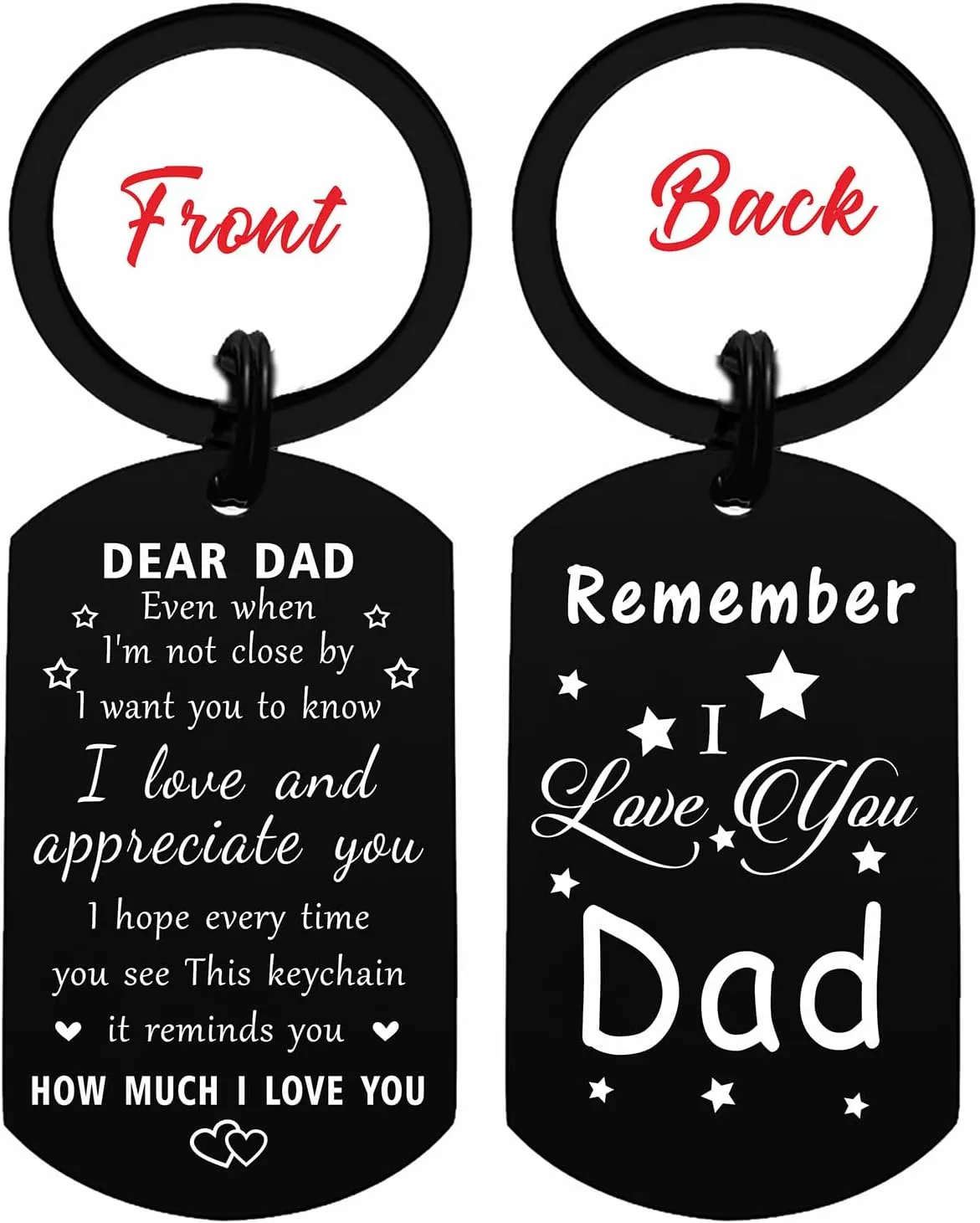 Resdink Fathers Day Dad Gifts from Daughter Son- Remember I Love You Dad Gift, Personalized Father's Day Birthday Keychain