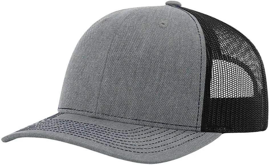 Richardson Youth Trucker Snapback Cap One Size Heather Grey/Black