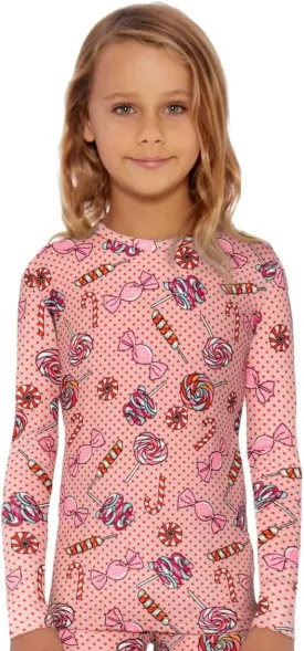 Rocky Girl's Thermal Tops Long Johns Fleece Lined Base Layer Shirt, Insulated for Outdoor Ski Warmth/Extreme Cold Pajamas