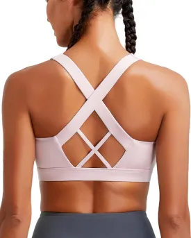 RUNNING GIRL Sports Bra for Women High Support, Criss-Cross Back Running Molded Cup High Impact Sports Bras for Women
