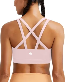 RUNNING GIRL Sports Bras for Women,Molded Cup Strappy Running High Support Sports Bras Workout Yoga Bra