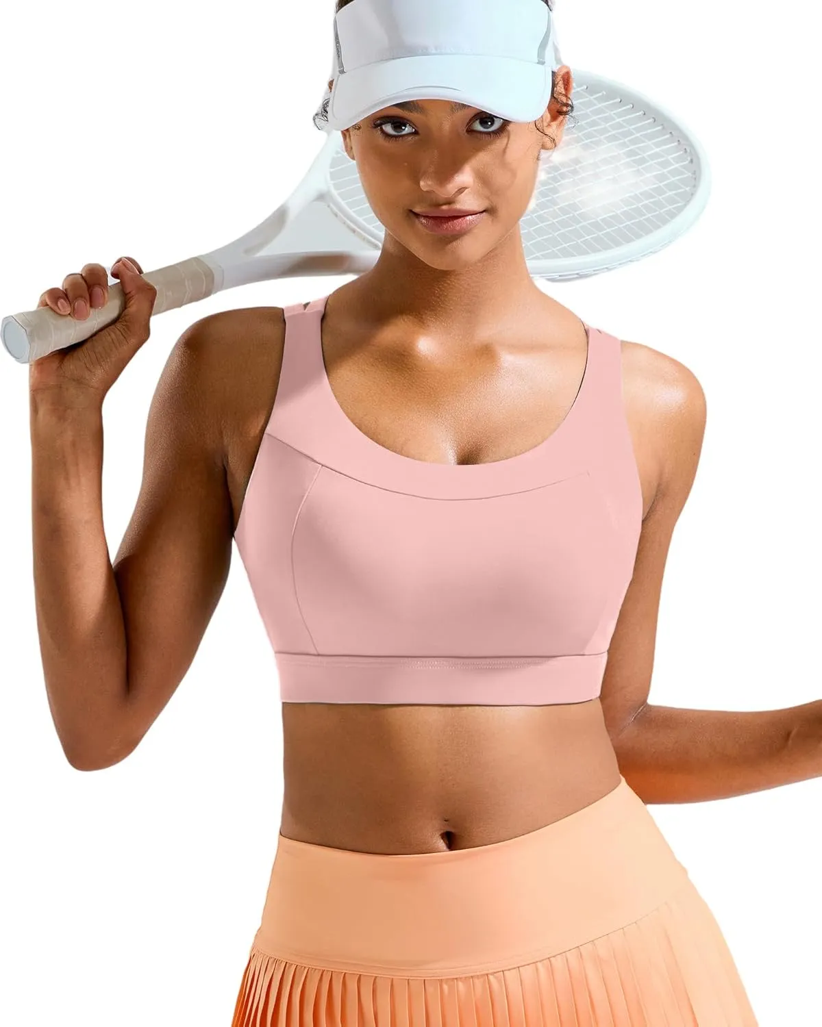 RUNNING GIRL Sports Bras for Women,Molded Cup Strappy Running High Support Sports Bras Workout Yoga Bra