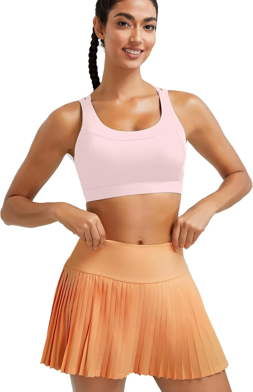 RUNNING GIRL Sports Bras for Women,Molded Cup Strappy Running High Support Sports Bras Workout Yoga Bra