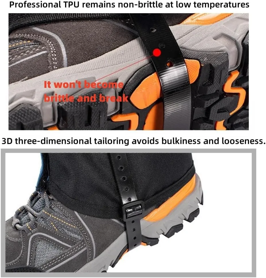 Shoe Covers,Leg Hiking Gaiters,Snow Boot Gaiters,Waterproof,Lightweight and Adjustable,Available in All Seasons for Men and Women Hiking, Hunting, Skiing, Mountaineering,etc.