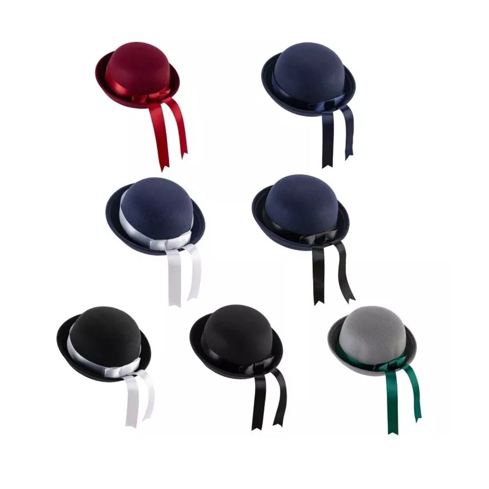 SPPHONEIX JK Cap Watch Horse racing And Various Competitions And Celebrations Elegant Ribbon Bucket Cap Parent Child Bowler Hat Wild For Street