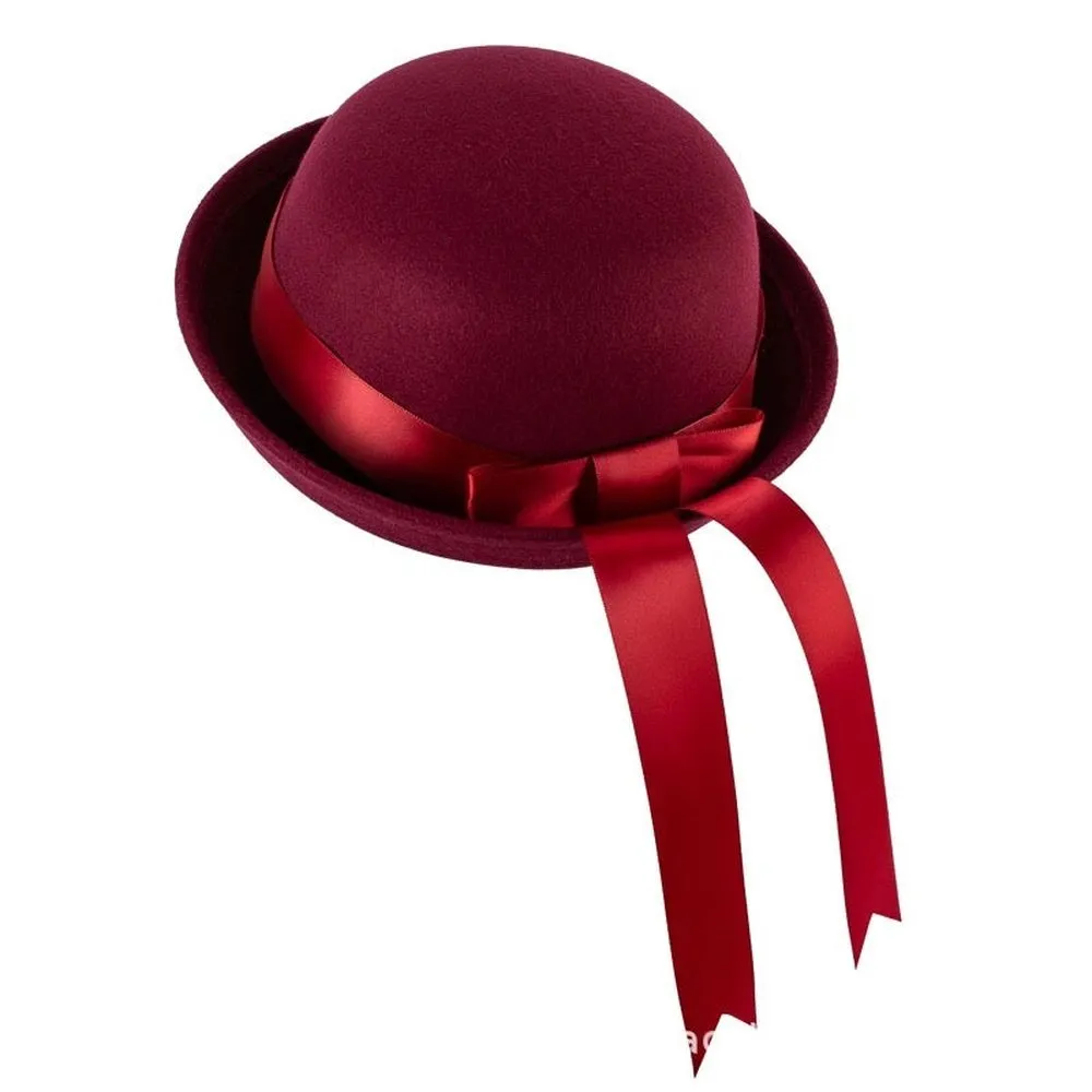 SPPHONEIX JK Cap Watch Horse racing And Various Competitions And Celebrations Elegant Ribbon Bucket Cap Parent Child Bowler Hat Wild For Street