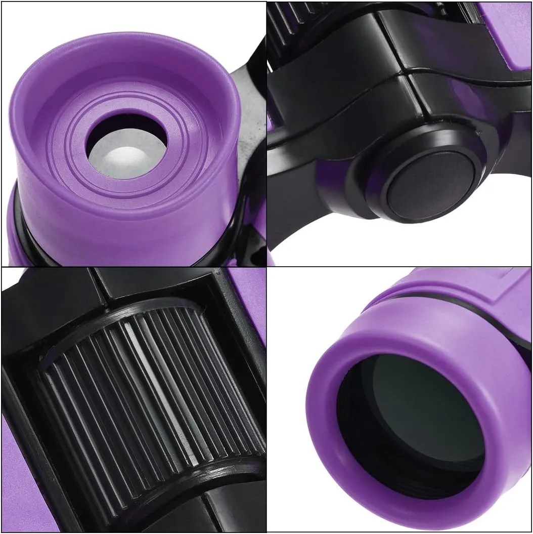 uxcell Binoculars 4X30 Compact Foldable Binoculars Shock Proof Purple with Neck Strap for Bird Watching Hiking Camping