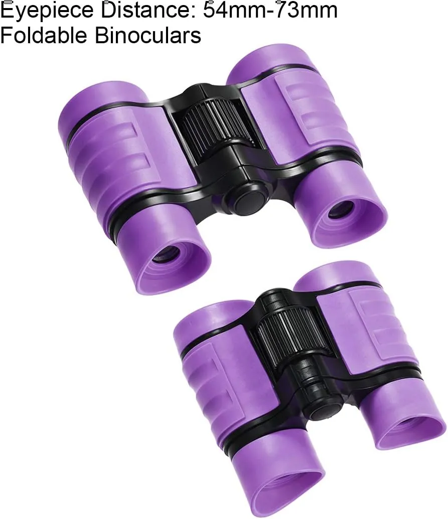 uxcell Binoculars 4X30 Compact Foldable Binoculars Shock Proof Purple with Neck Strap for Bird Watching Hiking Camping