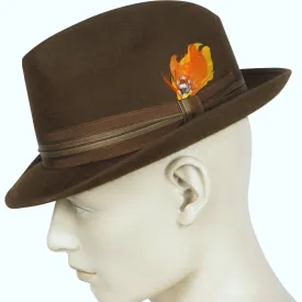 Vintage 1960s Biltmore Rideau Fedora Hat Brown Fur Felt Canadian Stetson 7 1/8