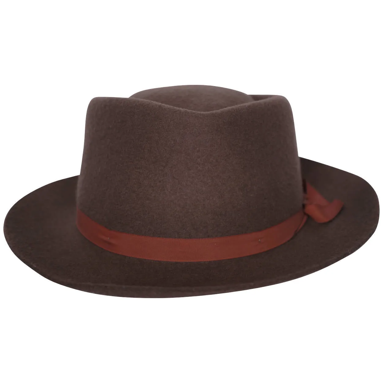 Vintage Effanem Crusher Fedora Brown Wool Felt 7 3/8 Large