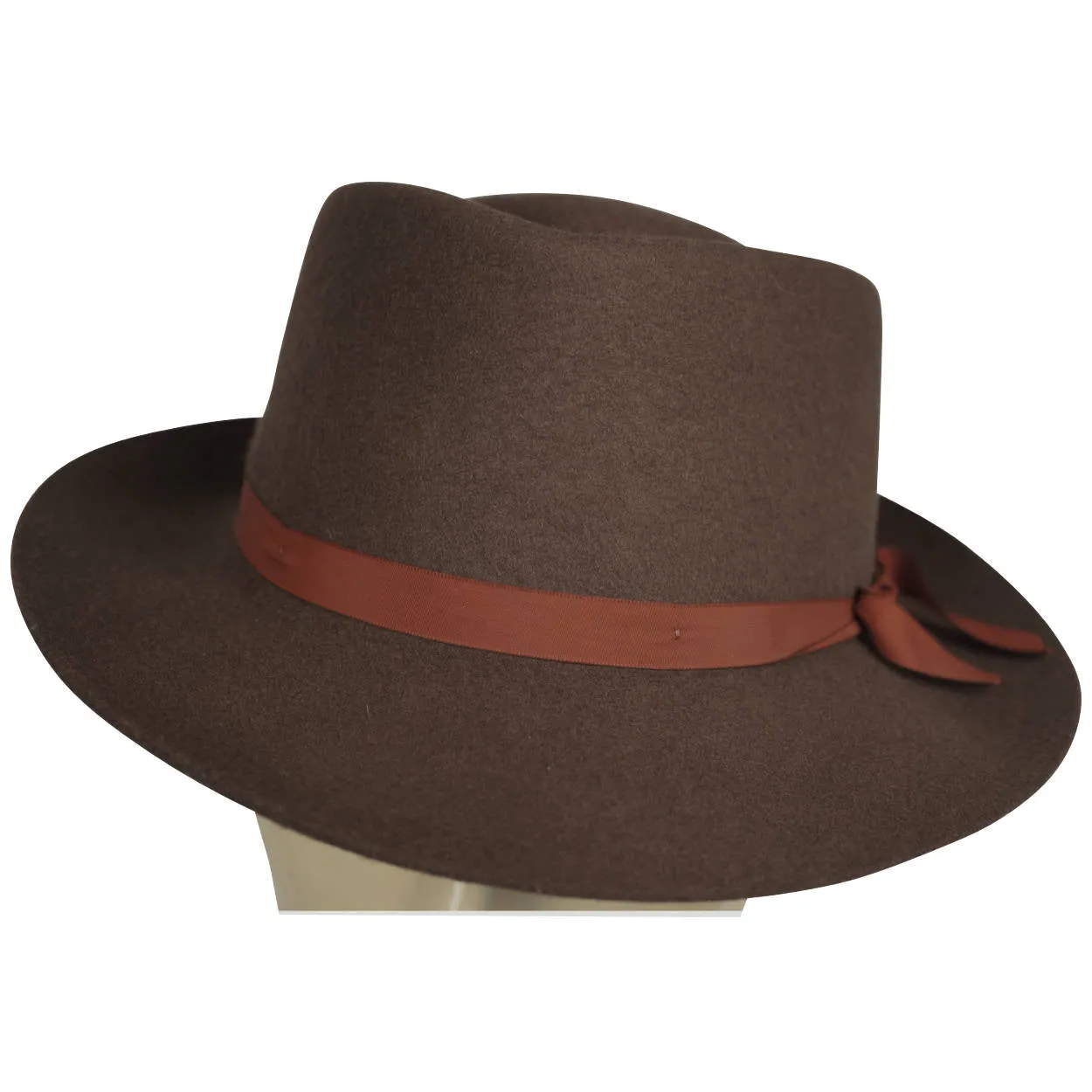 Vintage Effanem Crusher Fedora Brown Wool Felt 7 3/8 Large