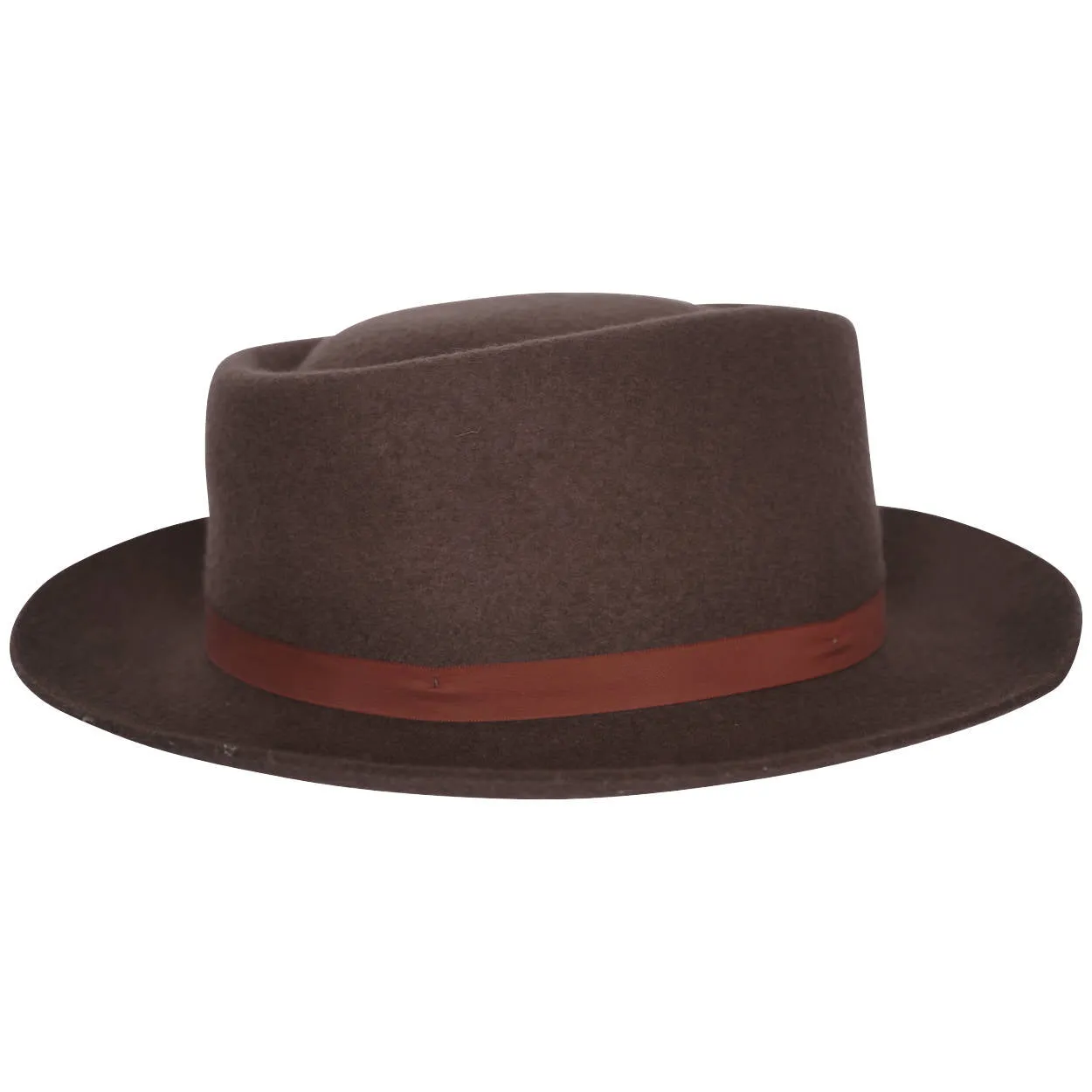 Vintage Effanem Crusher Fedora Brown Wool Felt 7 3/8 Large