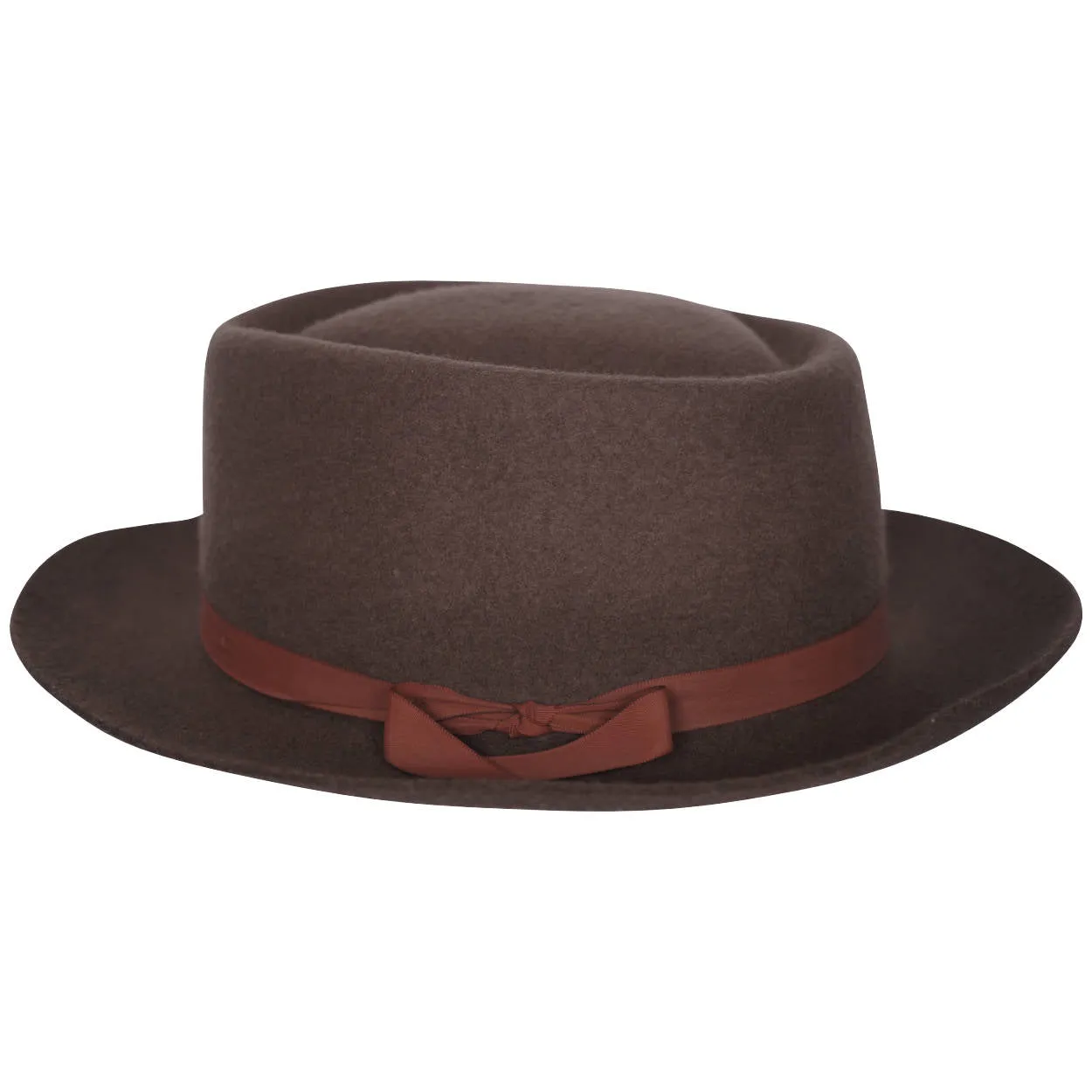 Vintage Effanem Crusher Fedora Brown Wool Felt 7 3/8 Large