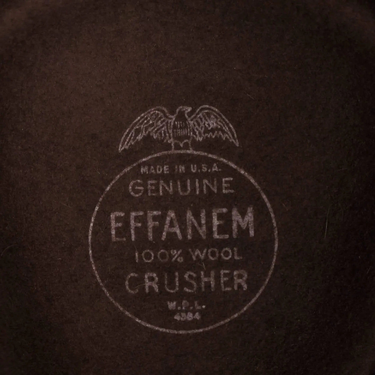 Vintage Effanem Crusher Fedora Brown Wool Felt 7 3/8 Large