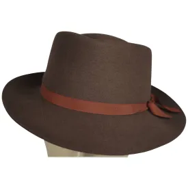 Vintage Effanem Crusher Fedora Brown Wool Felt 7 3/8 Large
