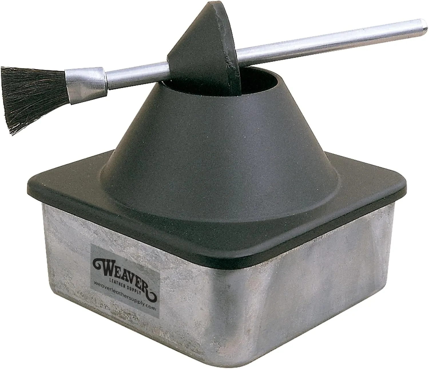 Weaver Leather Supply Glue Pot, 25 Oz, Black, Robust Aluminum Glue Container with Built-In Brush, Mess-Free Tool for Holding Leatherworking Adhesives