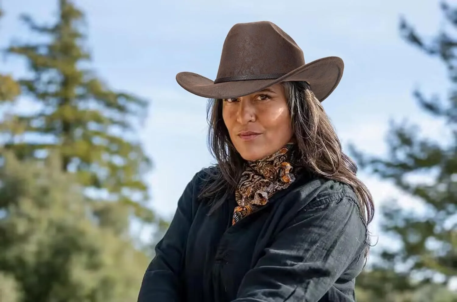 Women-Men Classic-Western Cowboy-Hat - Wide-Brim Pu Leather Cowgirl Cap Fedora Hats with Buckle Outback for Outdoor (22")