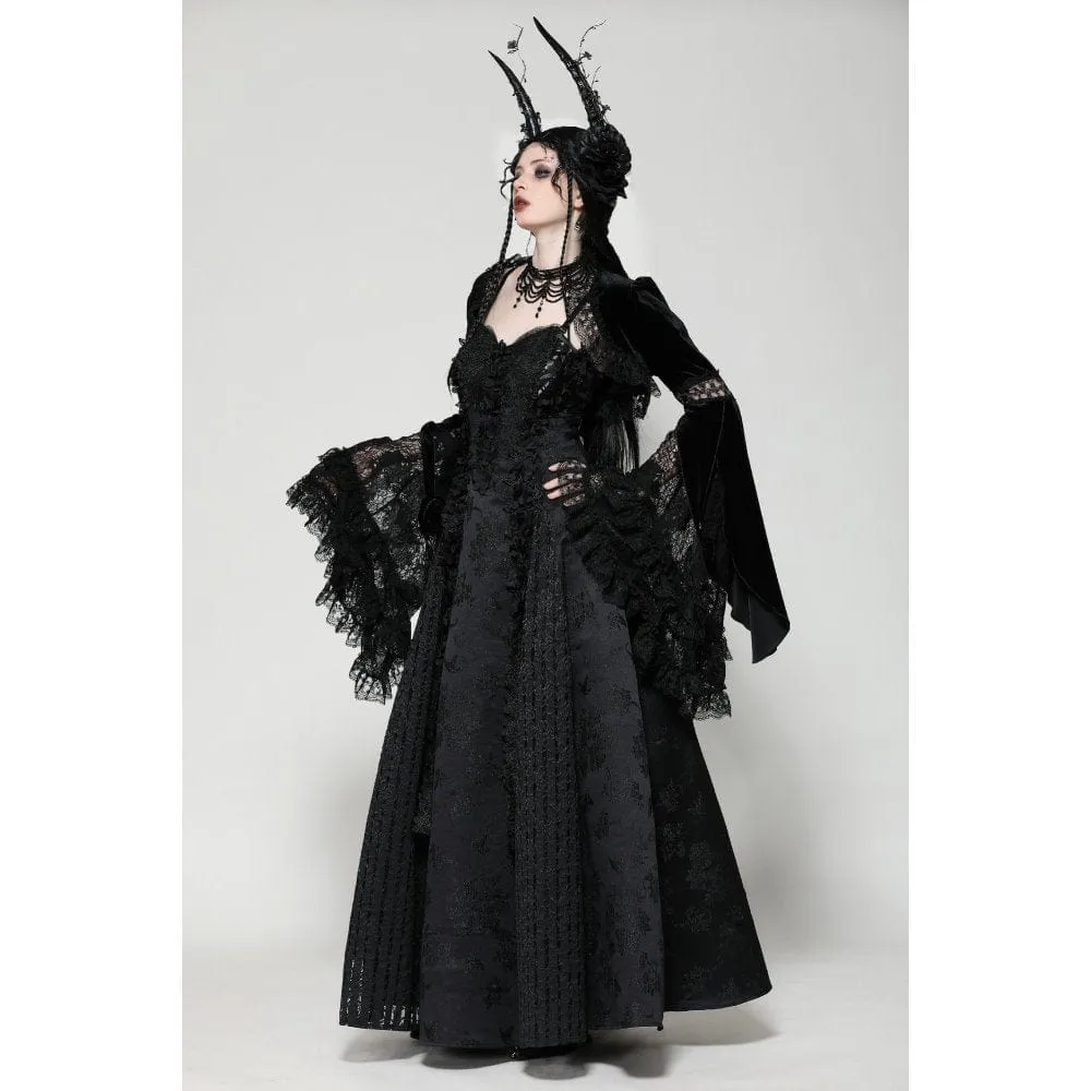 Women's Gothic Ruffled Lace Cape