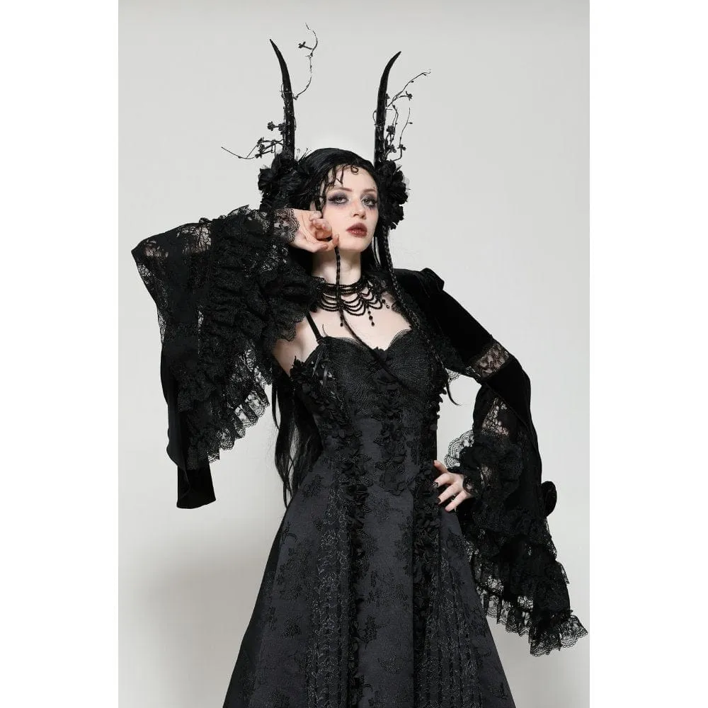 Women's Gothic Ruffled Lace Cape