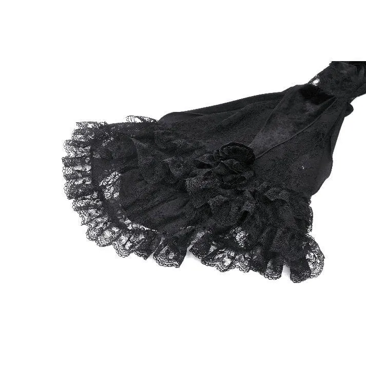Women's Gothic Ruffled Lace Cape