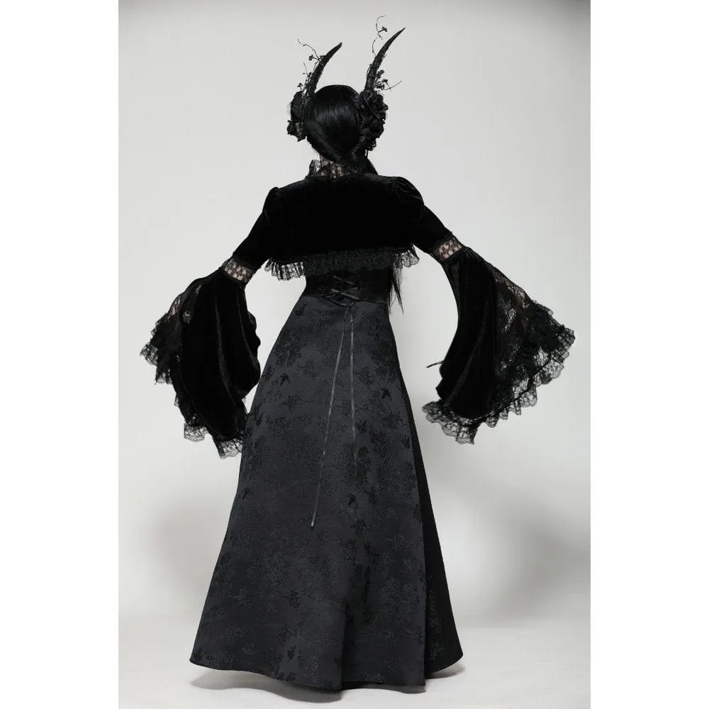 Women's Gothic Ruffled Lace Cape