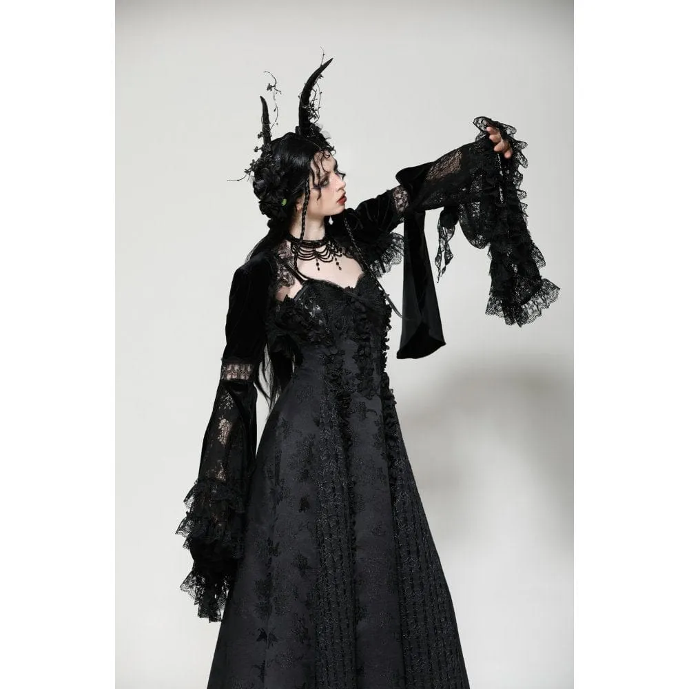 Women's Gothic Ruffled Lace Cape