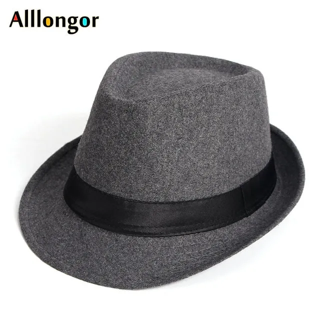 Wool Fedora Jazz Hat Men Chapeu Panama Masculino Sombrero Mujer Women Felt Hats Man Bowler Vintage Black Retro Cap
