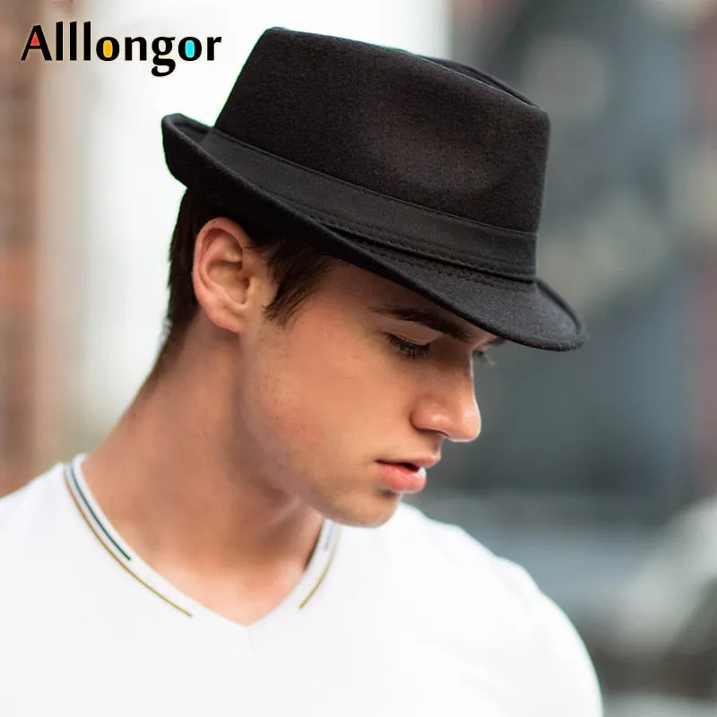 Wool Fedora Jazz Hat Men Chapeu Panama Masculino Sombrero Mujer Women Felt Hats Man Bowler Vintage Black Retro Cap