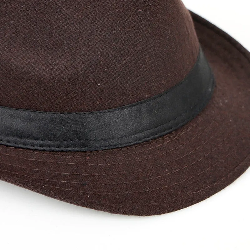Wool Fedora Jazz Hat Men Chapeu Panama Masculino Sombrero Mujer Women Felt Hats Man Bowler Vintage Black Retro Cap
