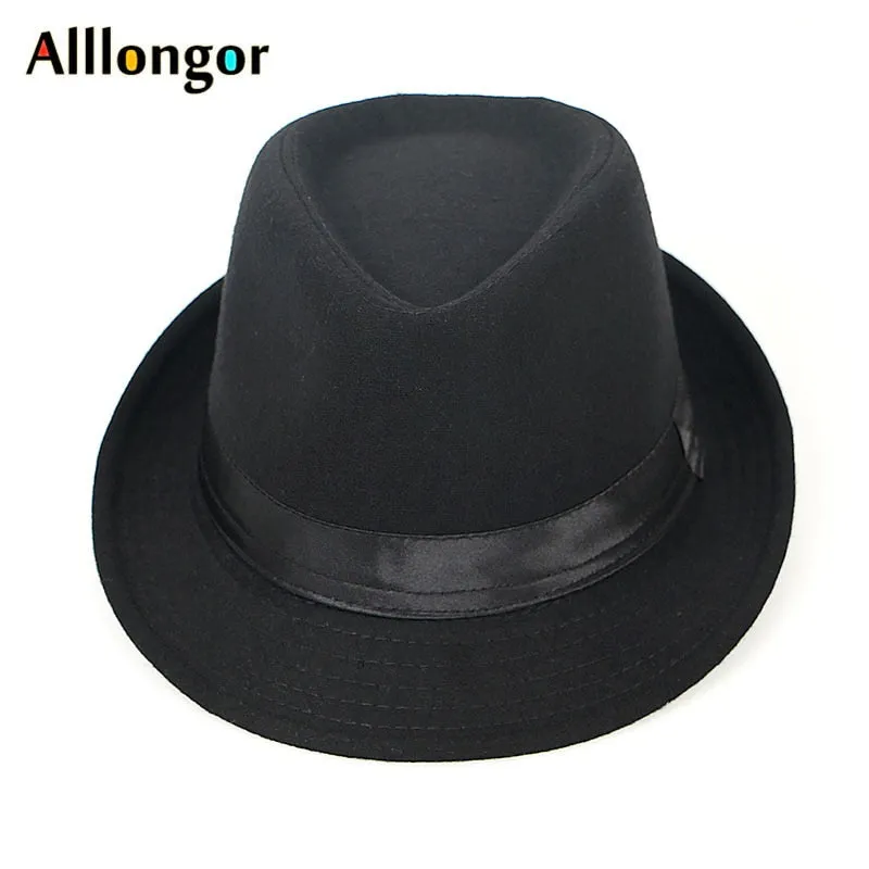Wool Fedora Jazz Hat Men Chapeu Panama Masculino Sombrero Mujer Women Felt Hats Man Bowler Vintage Black Retro Cap