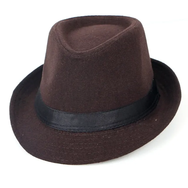Wool Fedora Jazz Hat Men Chapeu Panama Masculino Sombrero Mujer Women Felt Hats Man Bowler Vintage Black Retro Cap