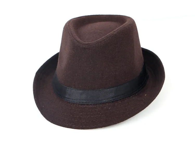 Wool Fedora Jazz Hat Men Chapeu Panama Masculino Sombrero Mujer Women Felt Hats Man Bowler Vintage Black Retro Cap