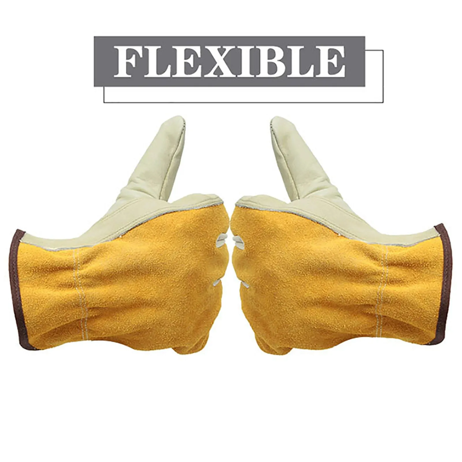 Work Gloves Cowhide Leather Men Working Welding Gloves Safety Protective