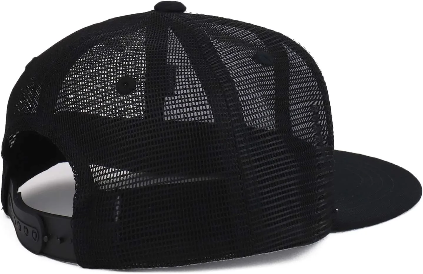 Youth Kid's Black White American Flag Patch Flat Bill Snapback Trucker Cap